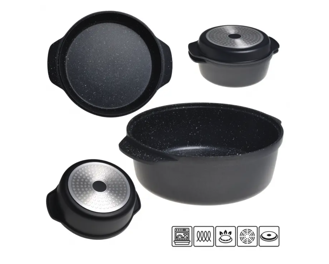 Кастрюля с крышкой-сковородой Kamille из алюминия антипригарная 2,5 л (27711159) - фото 7 Кастрюля с крышкой-сковородой Kamille из алюминия антипригарная 2,5 л (27711159) - фото 7