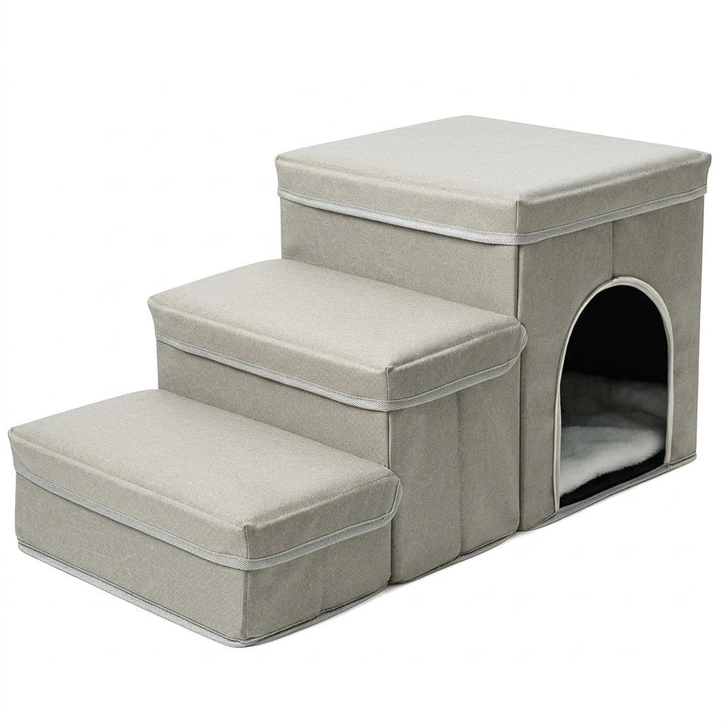 Сходинки для тварин DogLemi Pet Stair 70×30×30 см з будиночком (35430526)