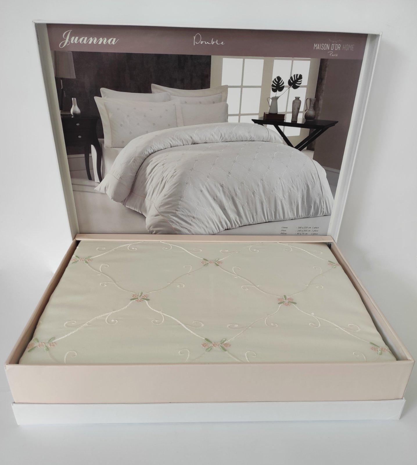 Комплект постельного белья Maison D'or Cатин 200х220 Juanna Ecru Salmon (CN9156)