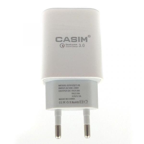 Зарядное устройство CASIM Q701 Fast Charge MicroUSB + USB 3A 2в1 (13070)