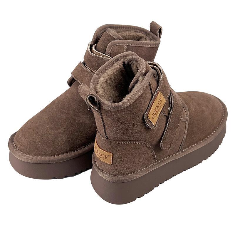 Угги женские замшевые на платформе липучка 90073 p. 38 24,5-25 см Коричневый - фото 3 Угги женские замшевые на платформе липучка 90073 p. 38 24,5-25 см Коричневый - фото 3