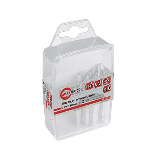 Комплект насадок для отверток Intertool VT-0014 PH2 1/4" 50 мм 10 ед. (8345126)