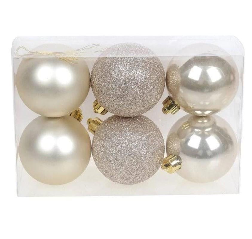 Набор пластиковых новогодних шаров d 6 см 6 шт. (12057)