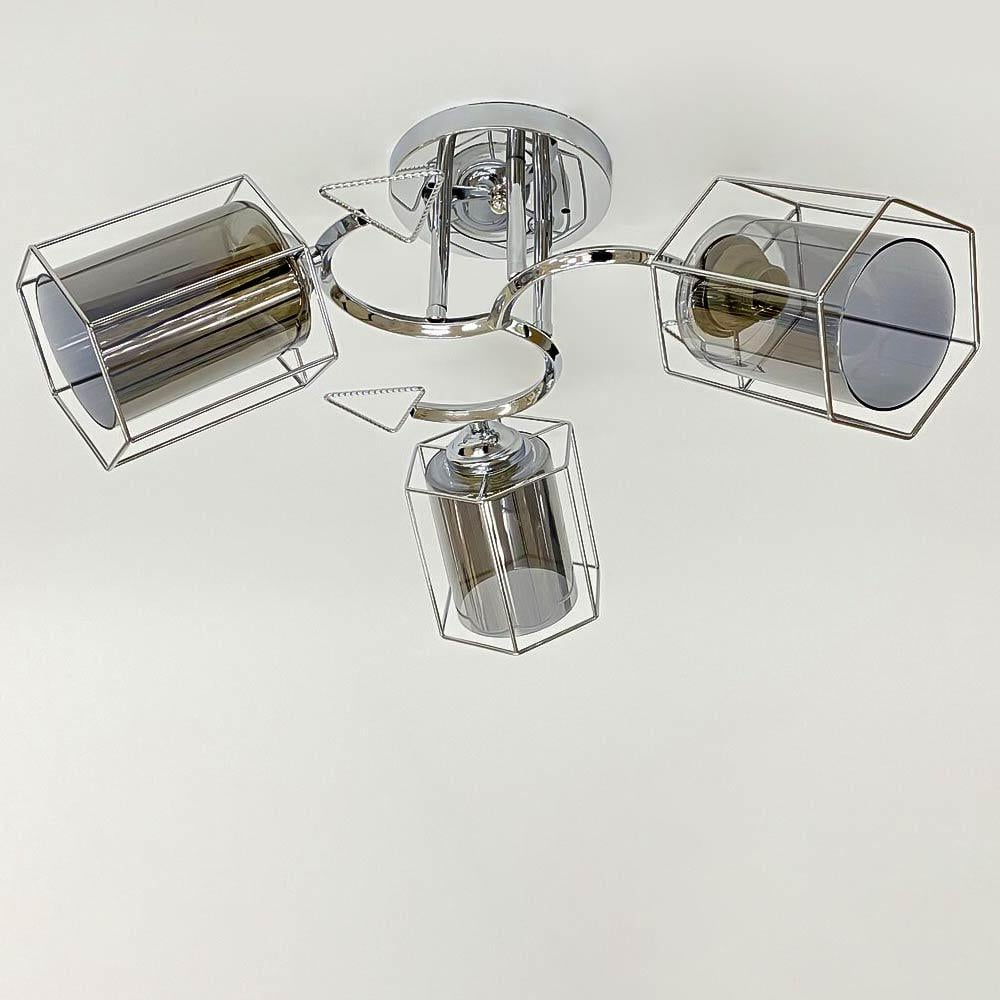 Люстра потолочная Light House SRS-20488/3 хром плафоны Хром/Дымчатый