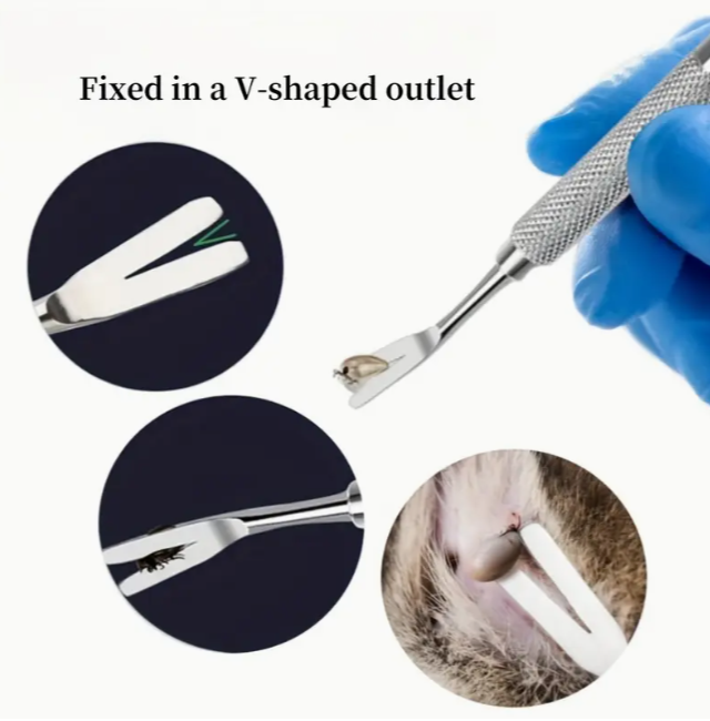 Інструмент для видалення кліщів для собак і котів з V-подібною головкою з нержавіючої сталі (2007) - фото 7 Інструмент для видалення кліщів для собак і котів з V-подібною головкою з нержавіючої сталі (2007) - фото 7