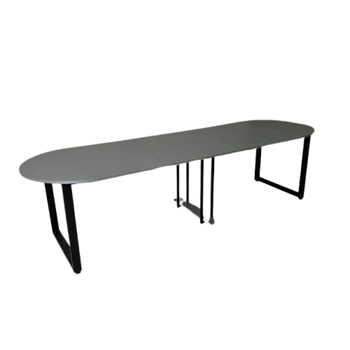 Стол кухонный LONG УТП019242 Loft овальный раздвижной 3,5 м Антрацитовый/Черный мет