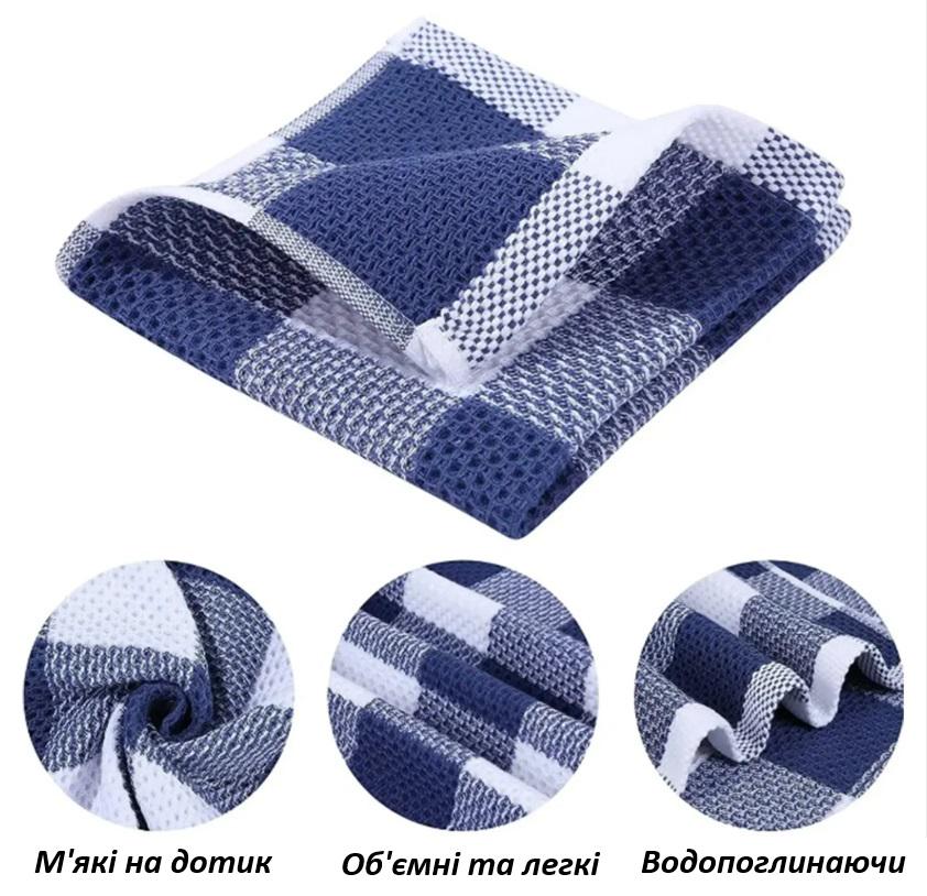 Набор кухонных полотенец Premium Soft 4в1 100% хлопок 74х34 см Бело-синий (NKR4in1Blue) - фото 6 Набор кухонных полотенец Premium Soft 4в1 100% хлопок 74х34 см Бело-синий (NKR4in1Blue) - фото 6