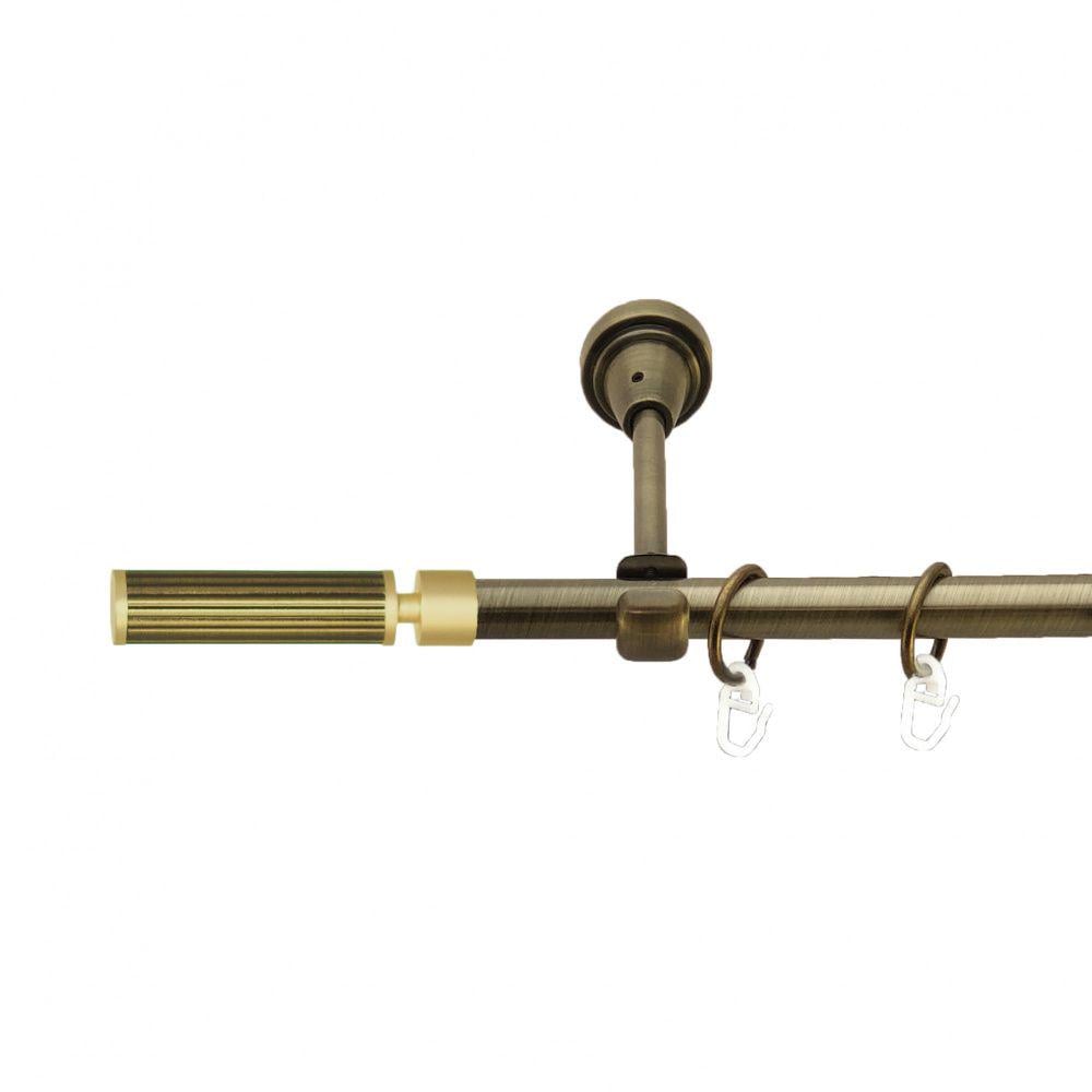 Карниз металлический Orvit Галерия однорядный открытый/гладкая труба/кольцо металлическое Антик 16 мм 160 см (7180759)