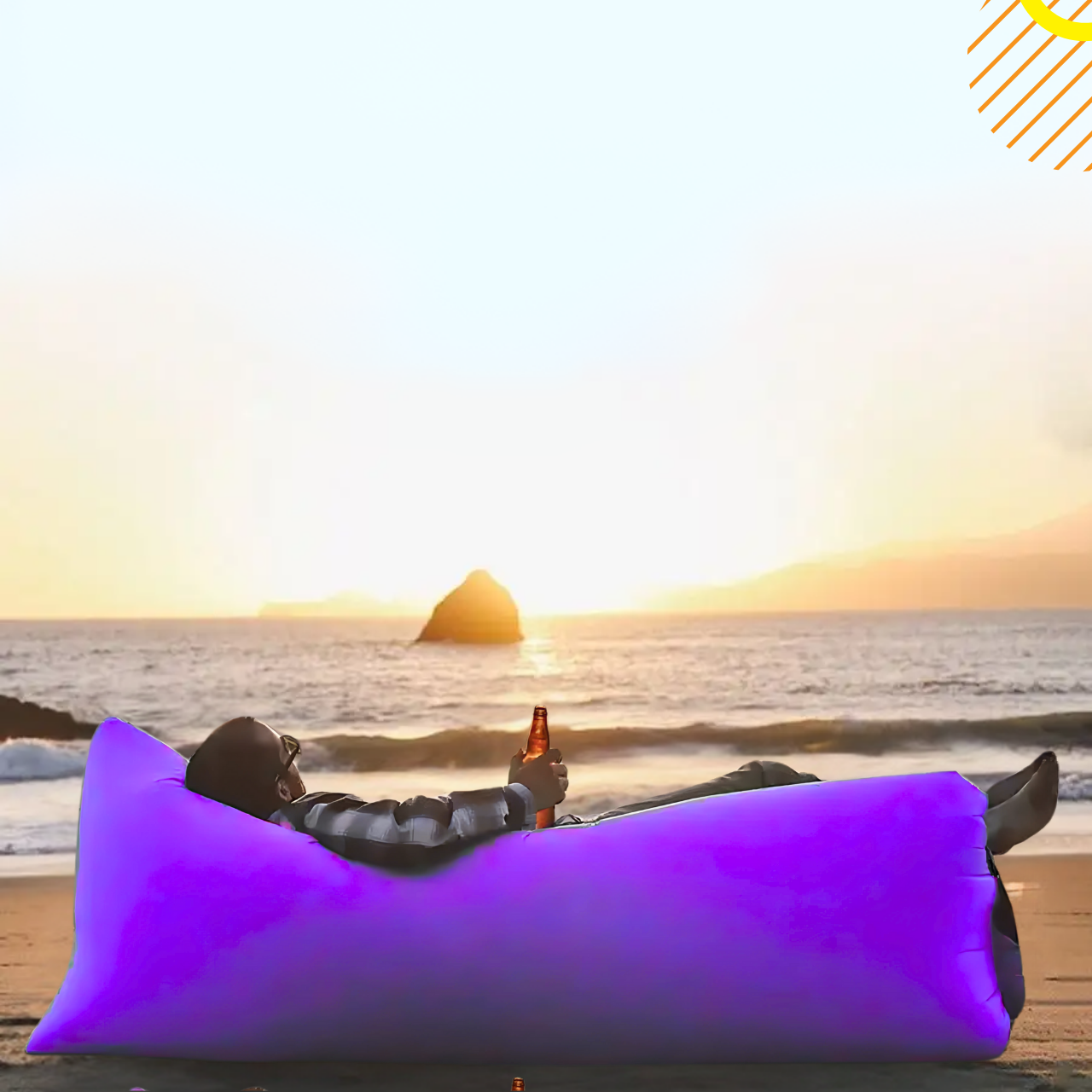 Лежак надувной Lamzac X-2 MAX двухслойный 200х90х70 см до 200 кг Фиолетовый (TM001277) - фото 8 Лежак надувной Lamzac X-2 MAX двухслойный 200х90х70 см до 200 кг Фиолетовый (TM001277) - фото 8