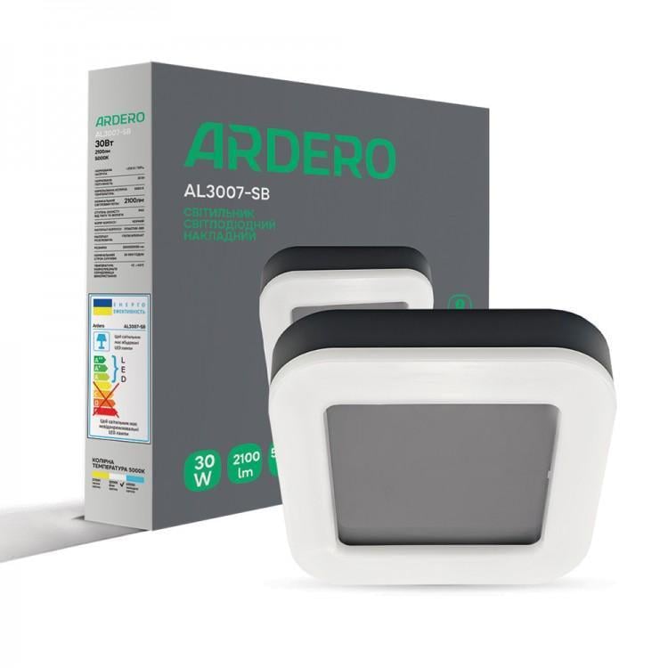 Светильник накладной светодиодный Ardero AL3007-SB 30 Вт IP65 5000К Черный (24575980)