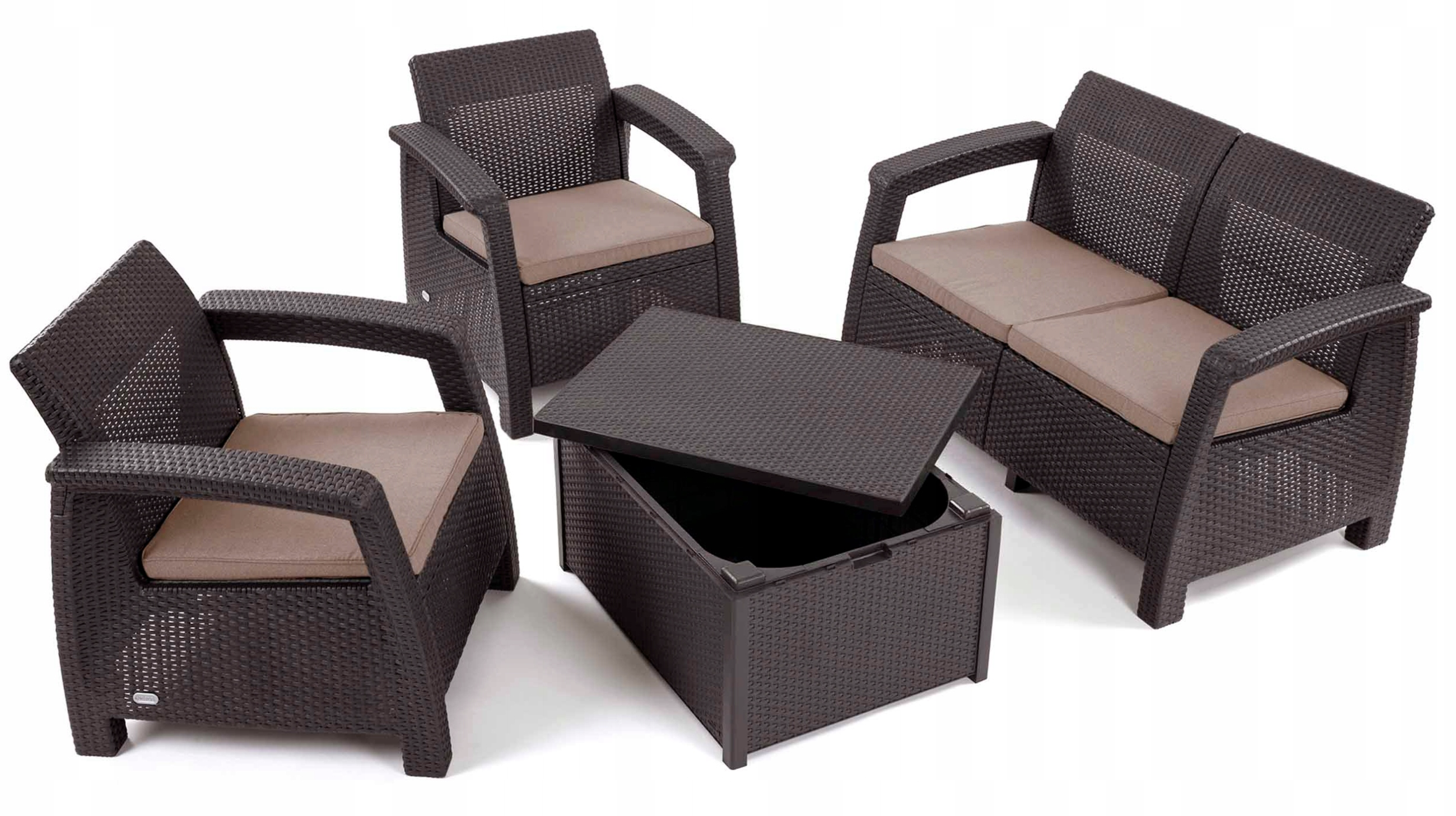 Комплект садових меблів Keter Corfu Box Коричневий (2327)