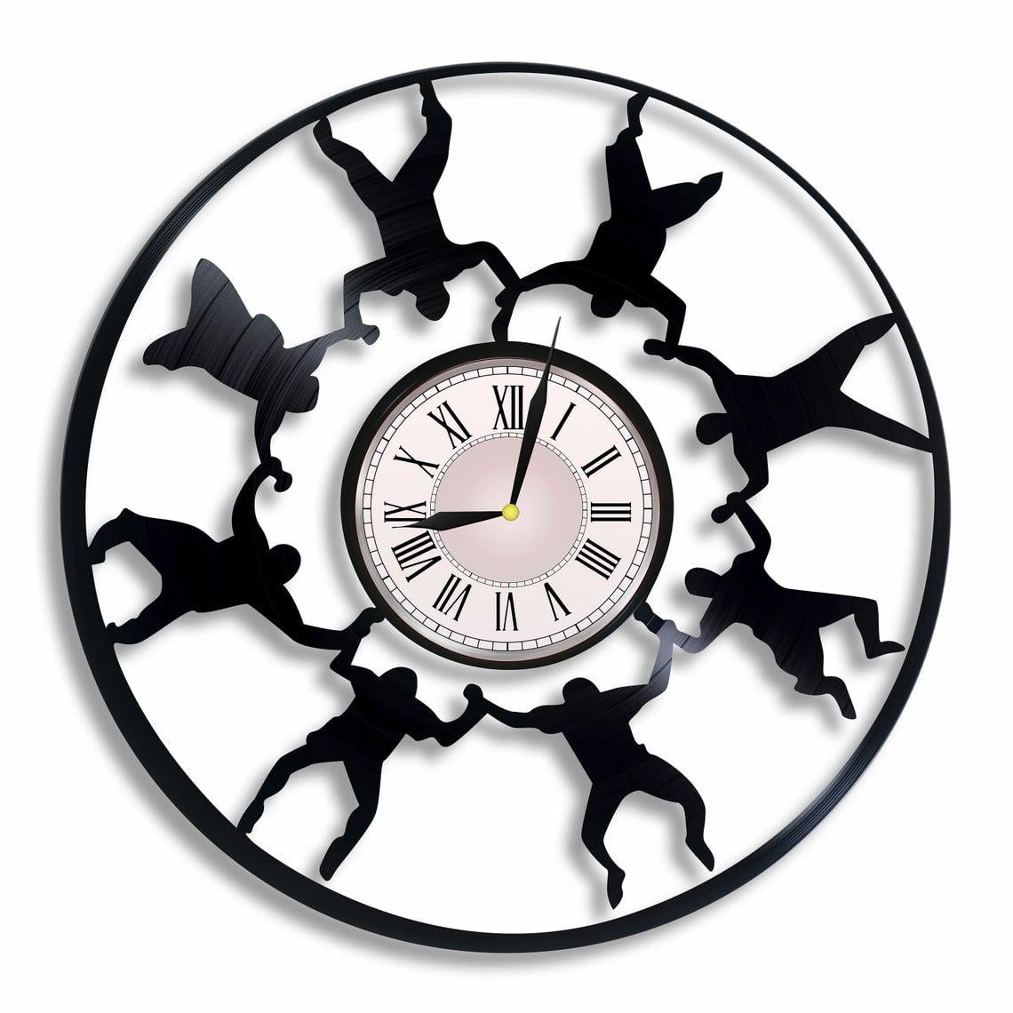 Часы настенные Прыжки с парашютом 2385 из виниловой пластинки