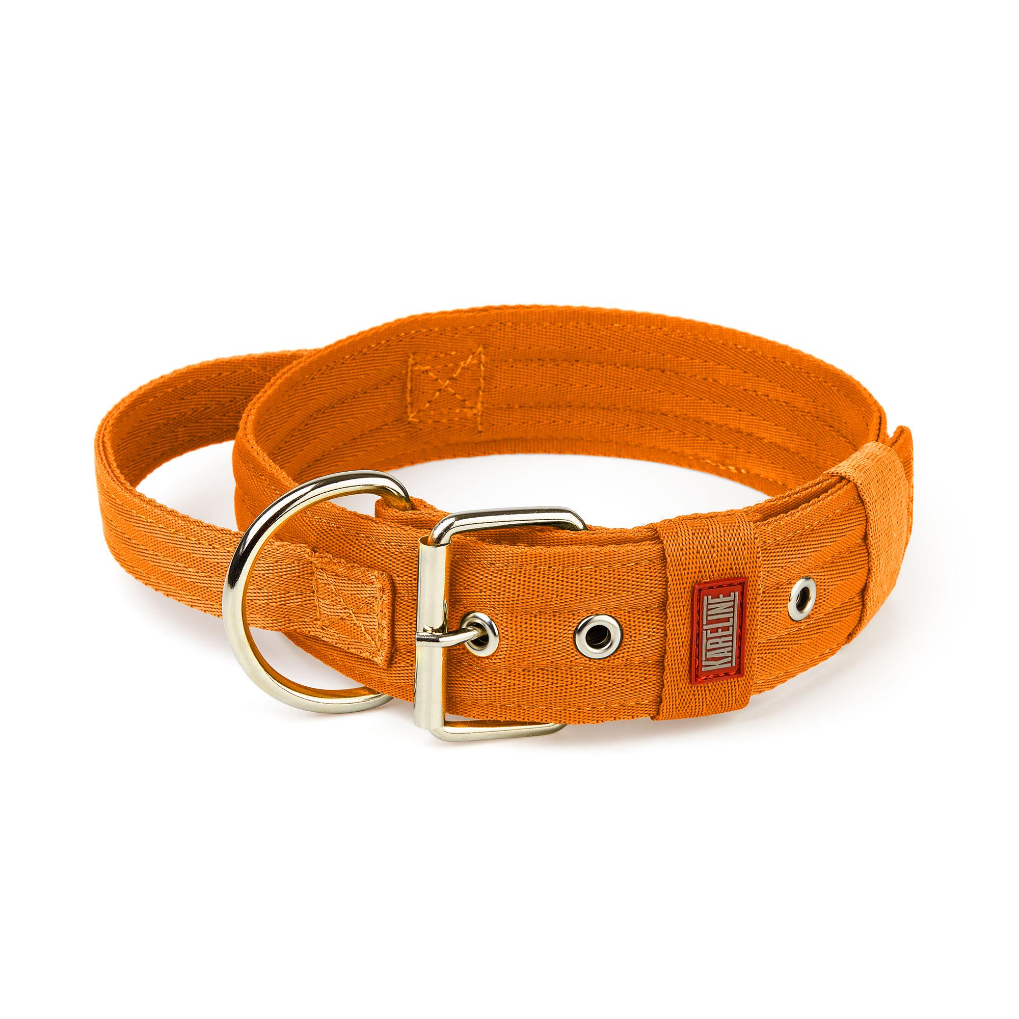 Ошейник KARELINE усиленный нейлоновый с ручкой 48 мм 550-640 мм Оранжевый (0988/11) - фото 2