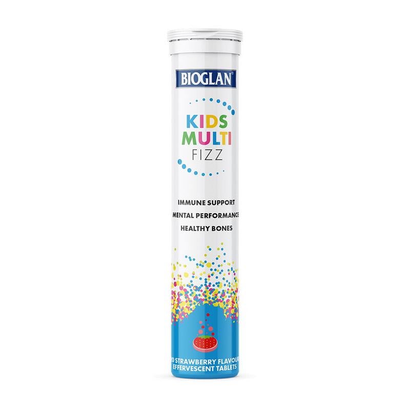 Вітаміни для дітей з кальцієм 1 на день Bioglan Kids Multi Fizz 20 табл. Полуниця