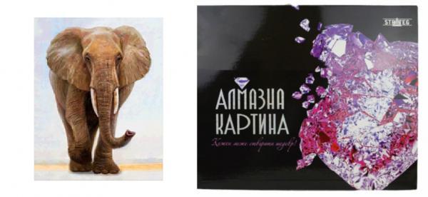 Алмазная картина Strateg Величний слон 40х50 см (FA40162-mt)