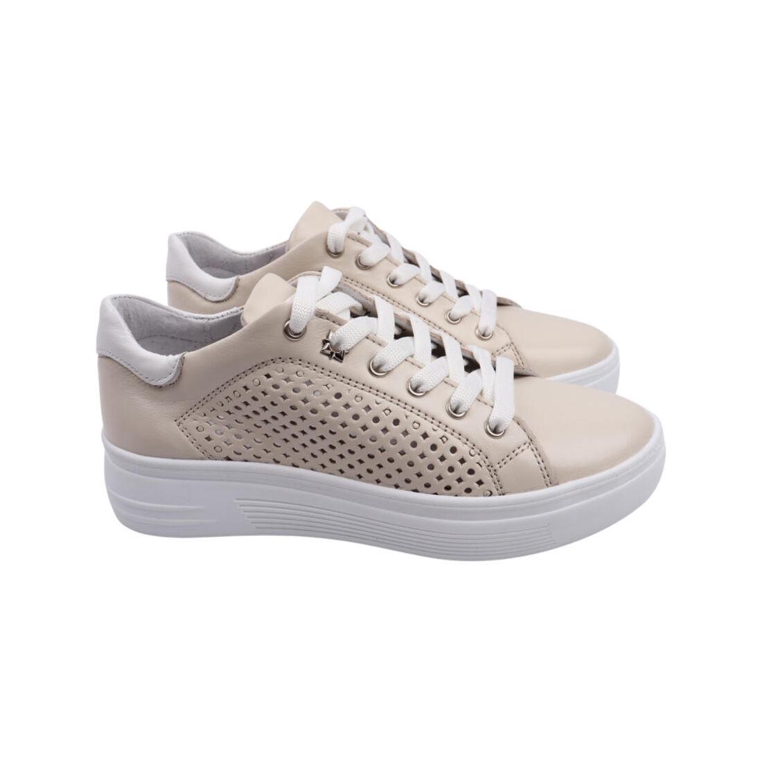 Кеди жіночі Maxus зі шкіри Бежевий (102-22LTCP 33)