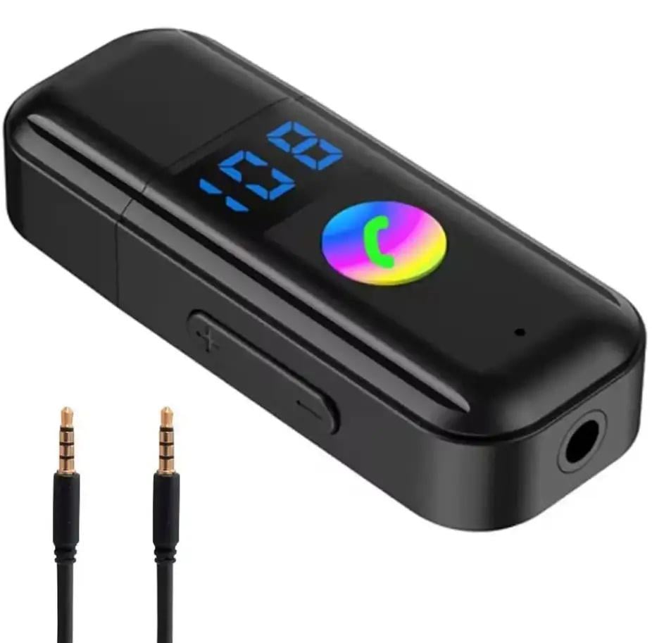 Адаптер для авто Bluetooth 5.3 USB/AUX Black (27457303)