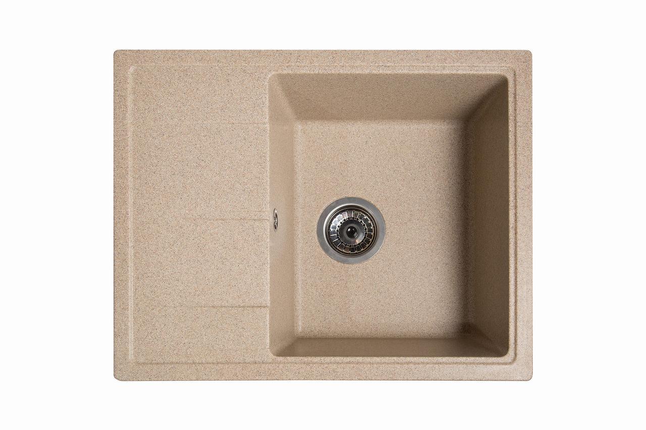 Мойка кухонная квадратная Силика из искусственного камня Песочный (1570457737)