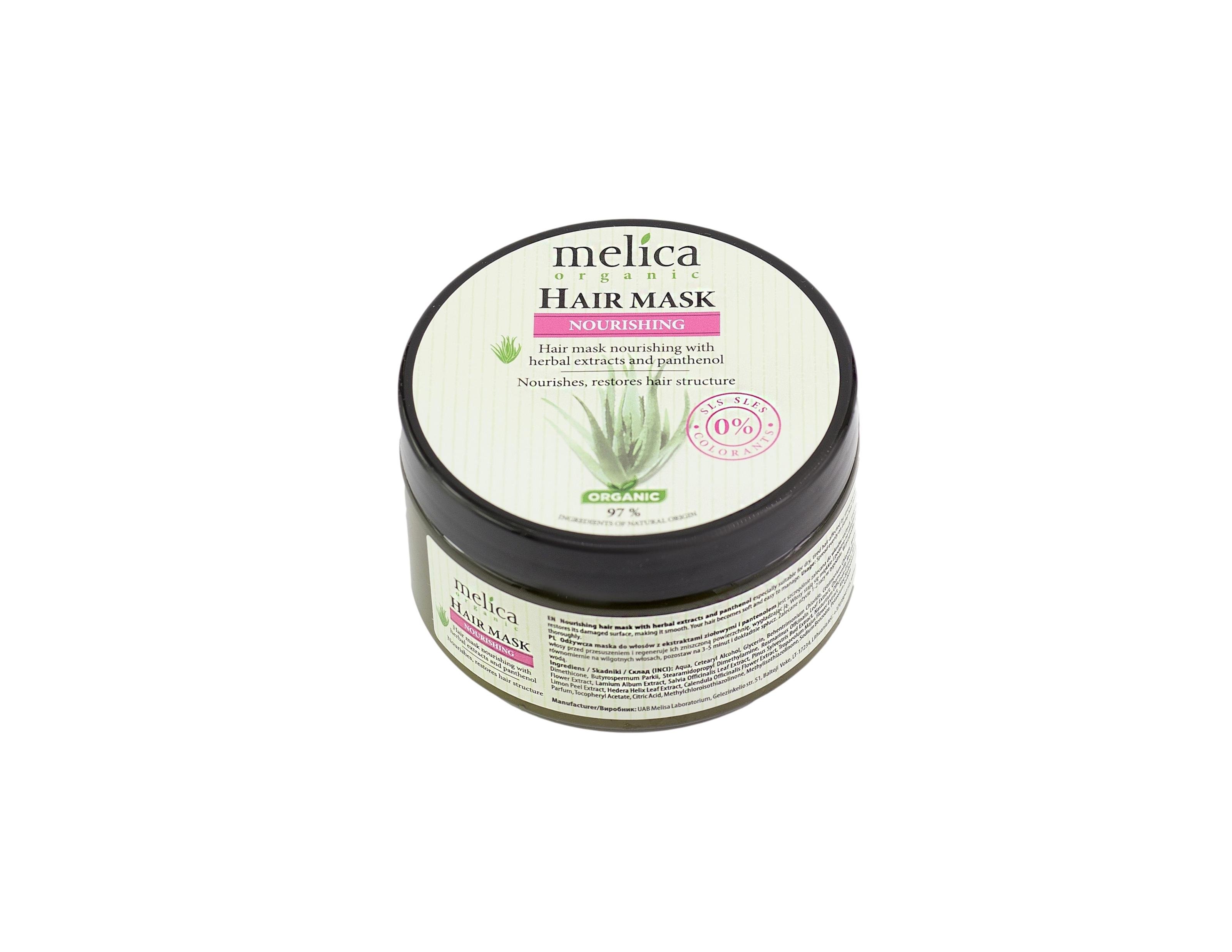 Маска для волосся Melica Organic живильна з рослинними екстрактами та пантенолом 350 мл (4770416003754)