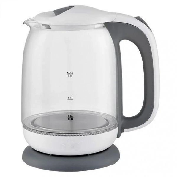 Електрочайник дисковий Kingberg KB 2028 скло 1,7 л Білий (14114602)