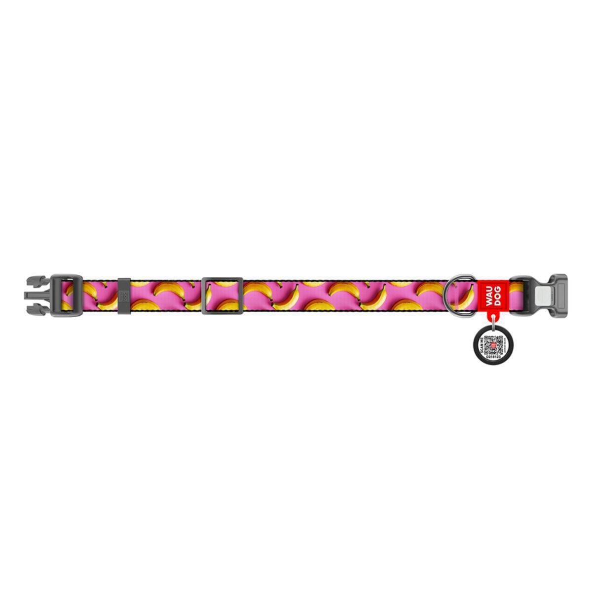 Нашийник для собак Waudog Nylon Банани з QR-паспортом/пластиковим фастексом XL 25 мм/37-58 см Рожевий (283-4055 Col) Нашийник для собак Waudog Nylon Банани з QR-паспортом/пластиковим фастексом XL 25 мм/37-58 см Рожевий (283-4055 Col)