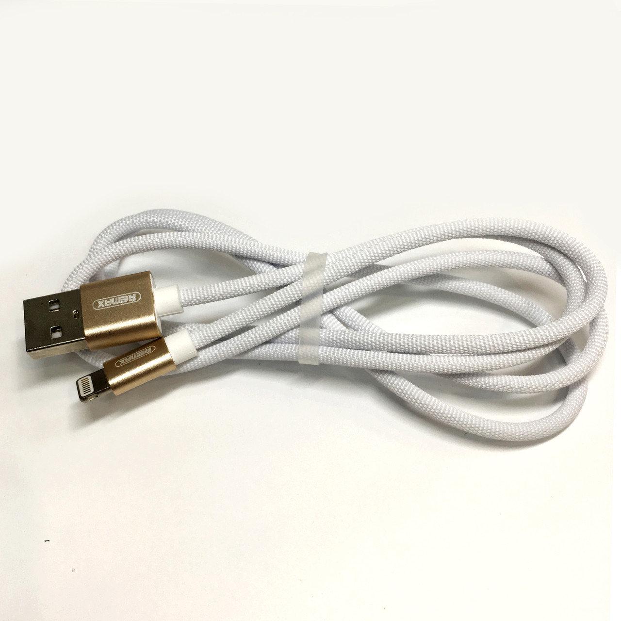 Кабель Remax RC-091i USB Lightning Fabric 1 м Білий (6954851279884) - фото 4