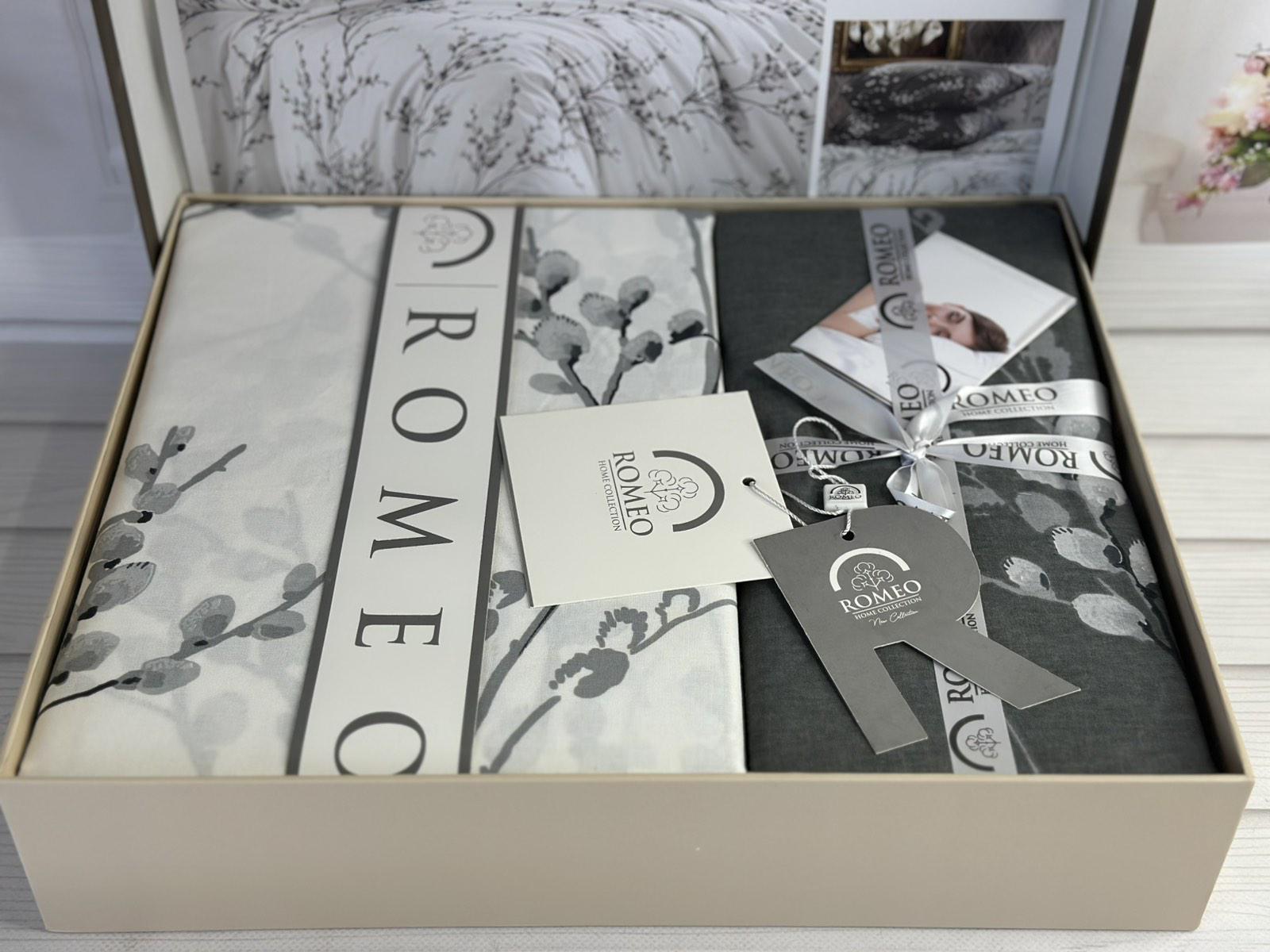 Комплект постільної білизни Yazen Великодній в квіти поплін Євро Сірий (Yazen2) - фото 2 Комплект постільної білизни Yazen Великодній в квіти поплін Євро Сірий (Yazen2) - фото 2