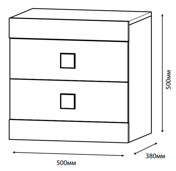 Тумба прикроватная Эверест Соната 500х380х505 мм Венге/Белый (2421747) - фото 3
