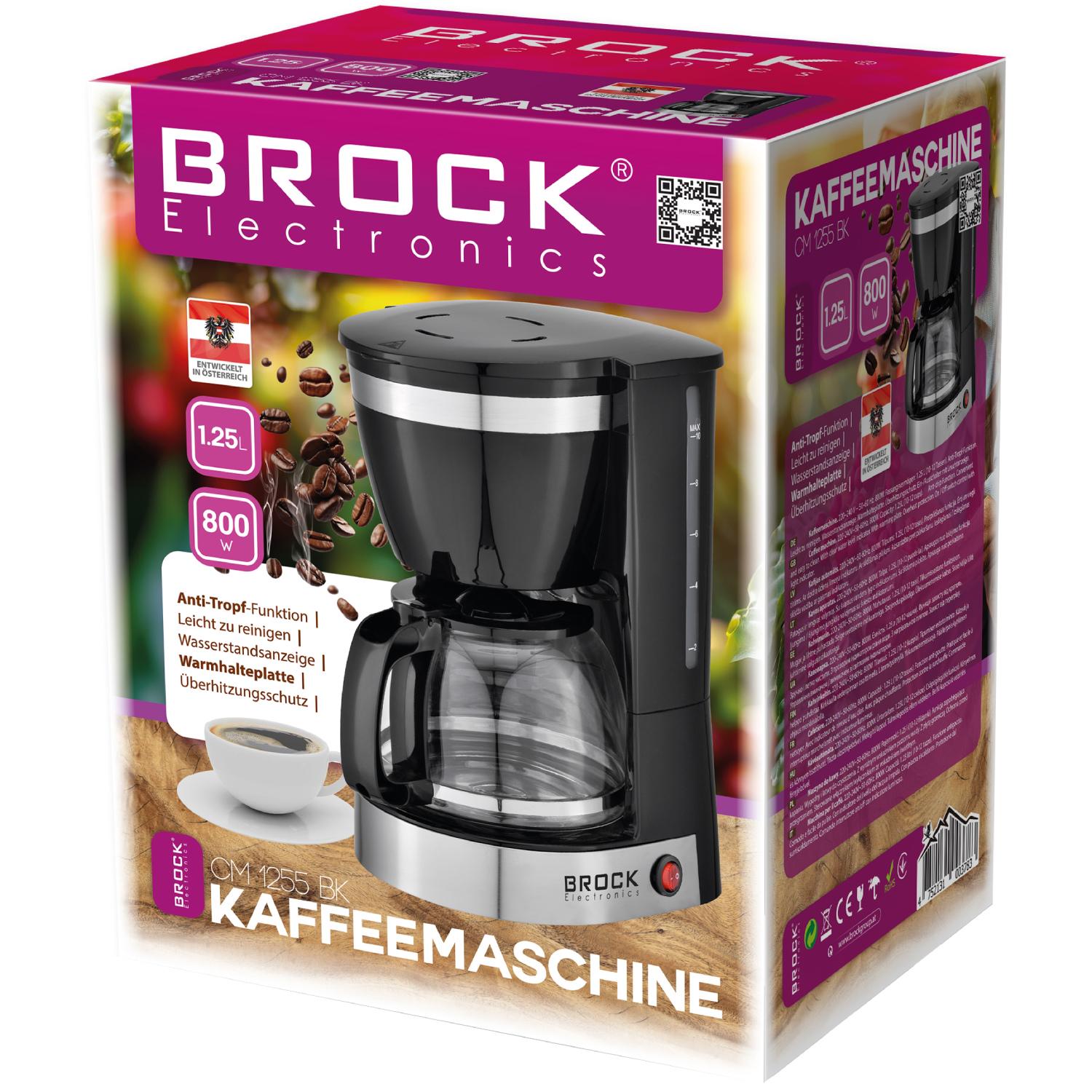 Кофеварка капельная Brock CM 1255 BK 1,25 л 800 Вт Black (CM 1255 BK) - фото 2