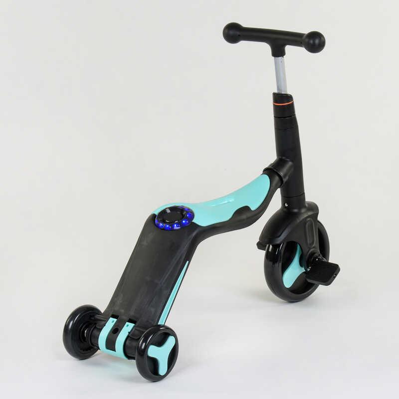 Самокат дитячий Best Scooter 3в1 з PU колесами світло/музика Turquoise (80457) - фото 6