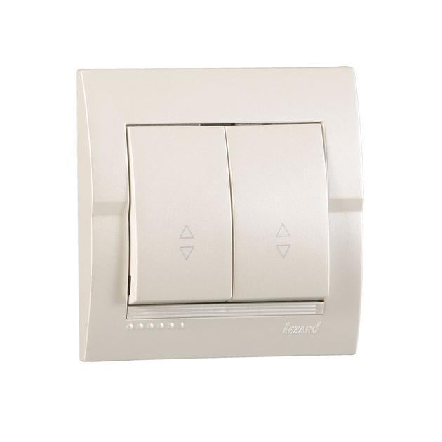 Выключатель двухклавишный проходной Lezard Deriy Жемчужно-белый (27549011)
