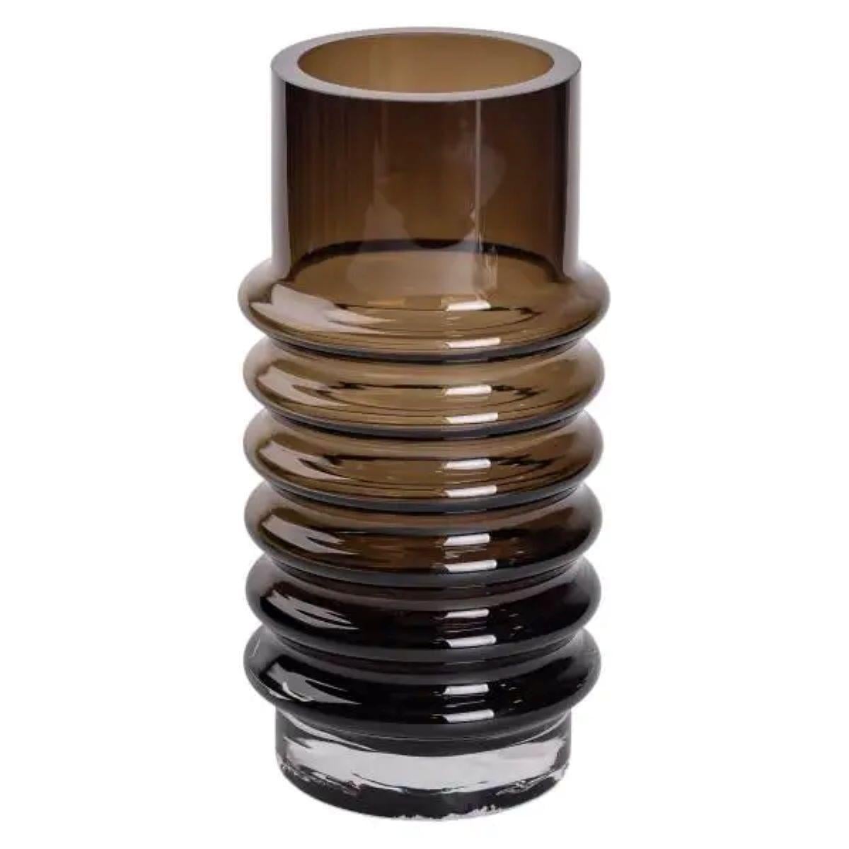 Ваза стеклянная декоративная в скандинавском стиле для цветов и интерьера 31 см 3 л Черный (6640)