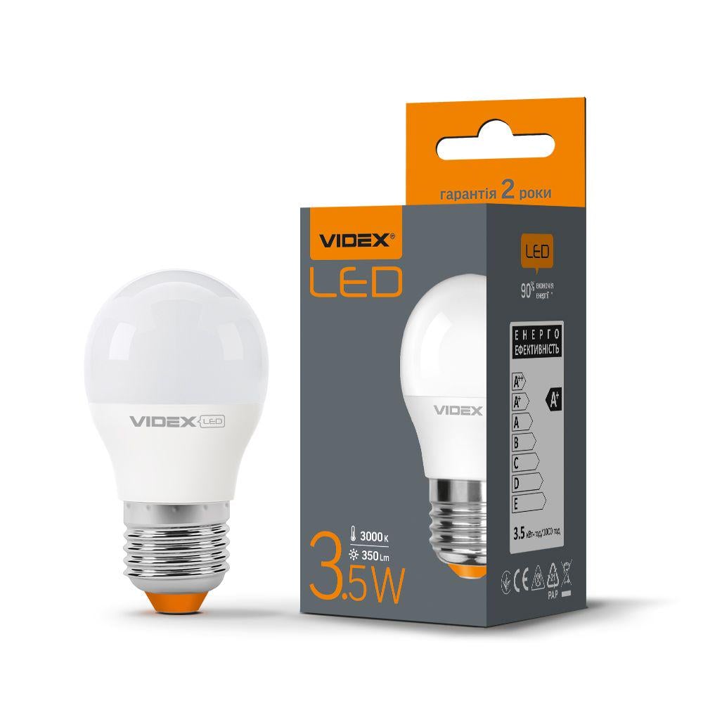 Лампа LED Videx G45e 3.5W E27 3000K Лампа LED Videx G45e 3.5W E27 3000K