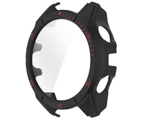 Чехол защитный Armor для Garmin Venu 8 с защитой на экран 47 мм Черный с красным Чехол защитный Armor для Garmin Venu 8 с защитой на экран 47 мм Черный с красным