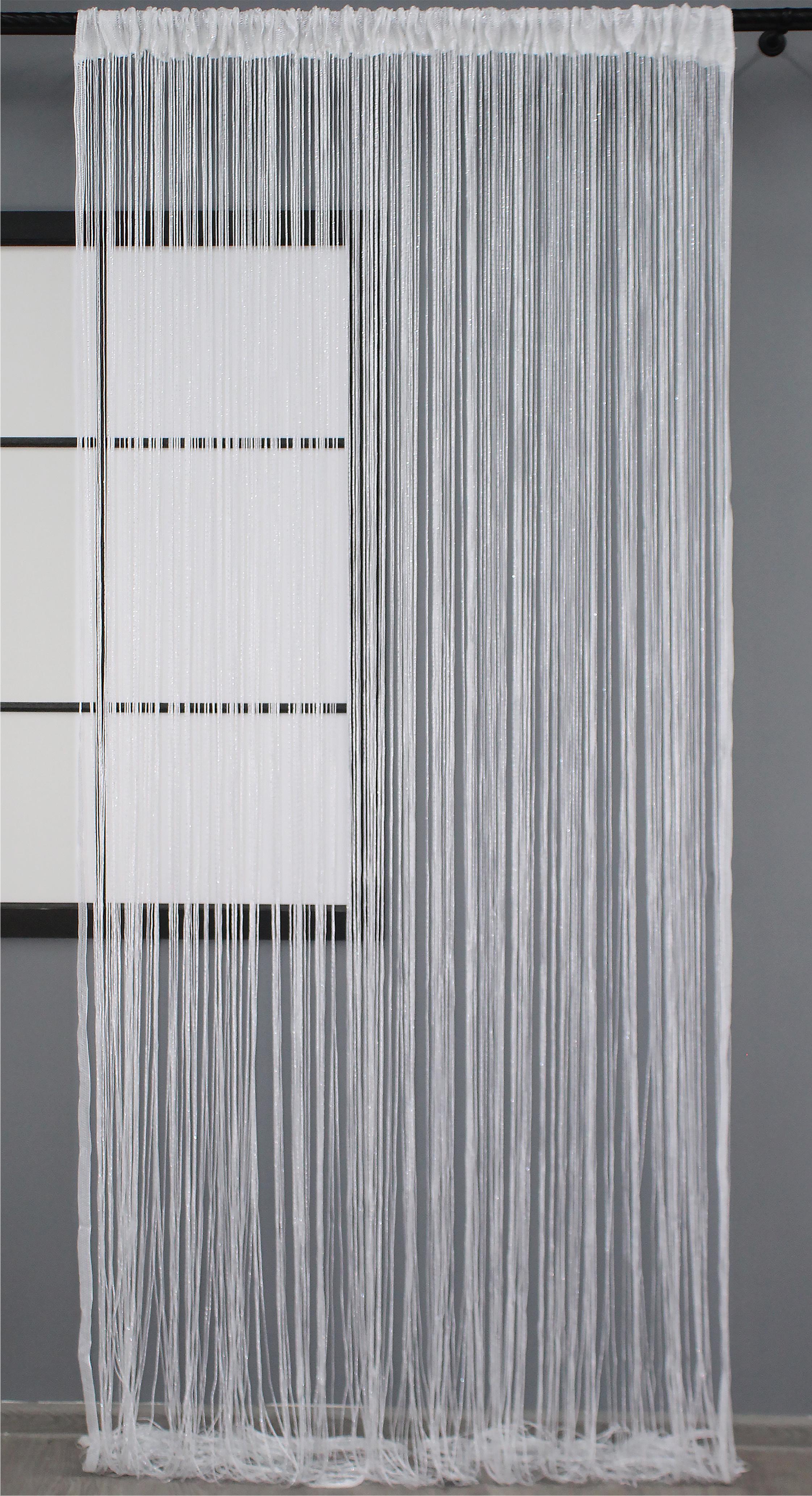 Шторы-нити с люрексом 300х300 см Белый (61-033) - фото 2