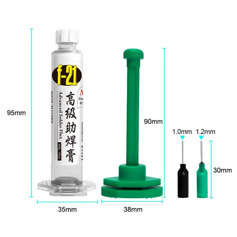 Флюс паста для паяння Relife F-21 з штовхачем/безсвинцева/безгалогенова/BGA/з дозатором 10 мл - фото 6