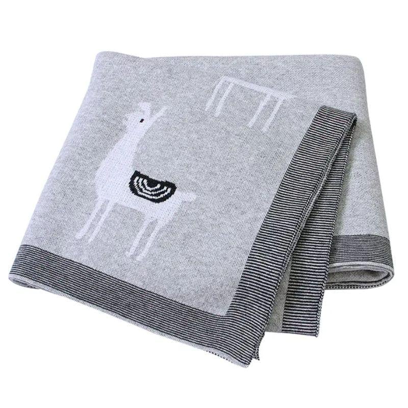 Плед Lovely Svi дитячий в'язаний бавовна 80х100 см Лама Сірий (14274046)