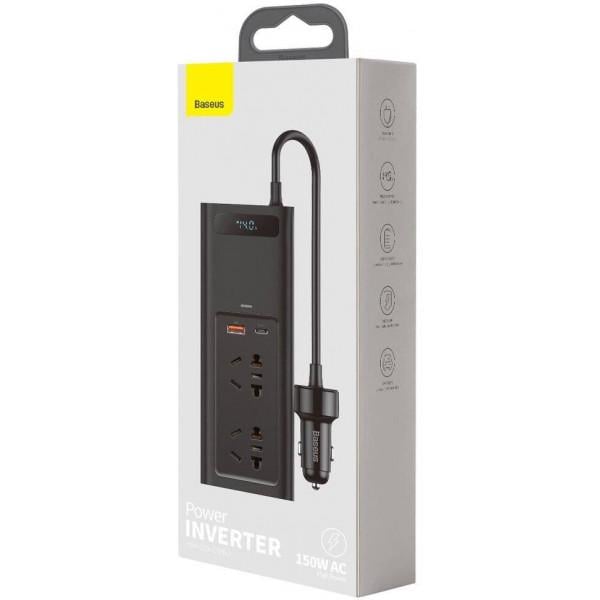 Автомобильный инвертор Baseus In-Car Inverter 150W 220V CN EU Black (CRNBQ-A01) - фото 4