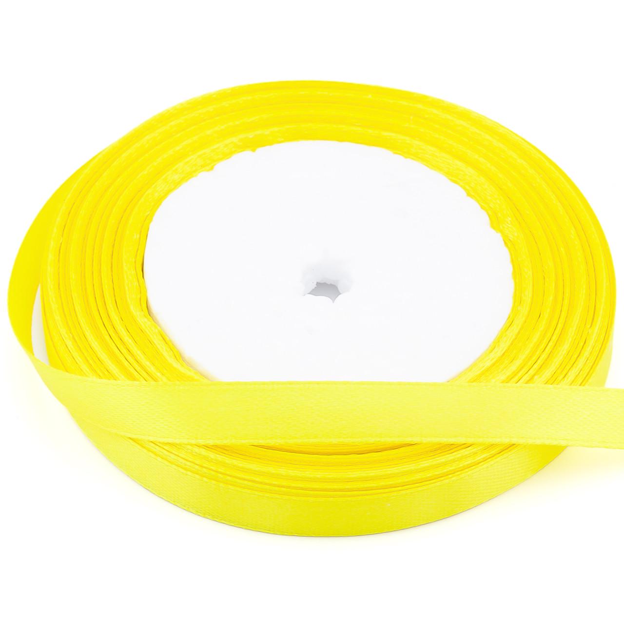 Лента атласная 1 см 1 рулон 23 м Желтый (ЛТ0010а04)