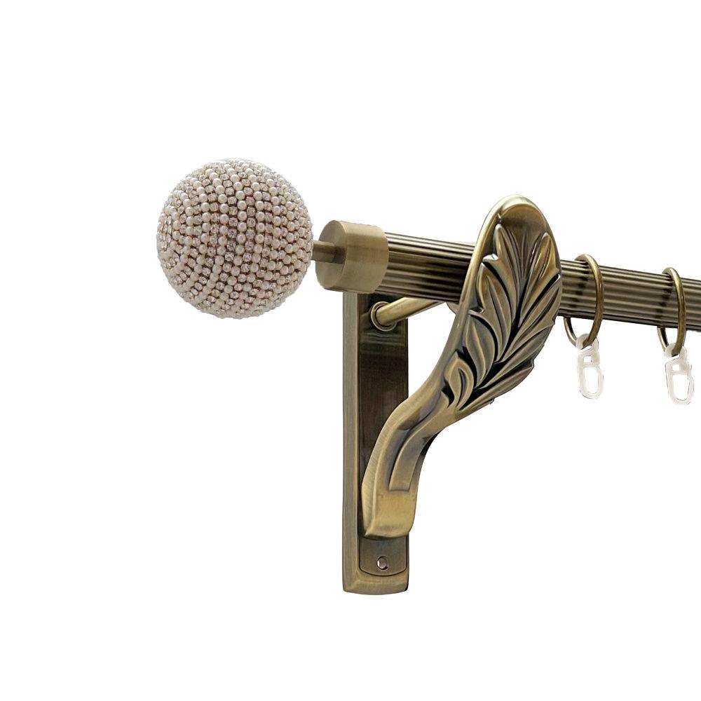 Карниз Orvit Карера металевий однорядний ретро рифлена труба кільце металеве 25 мм 200 см Антик (00-00021624)