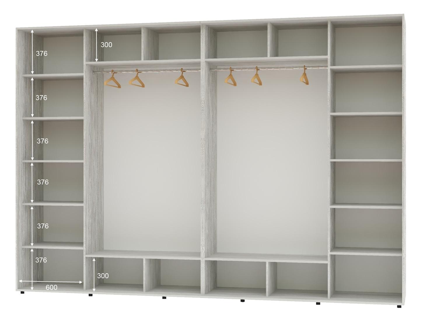 Шкаф-купе четырехдверный Алекса ДСП 330х60х250 см Сосна Натти (57145) - фото 2 Шкаф-купе четырехдверный Алекса ДСП 330х60х250 см Сосна Натти (57145) - фото 2