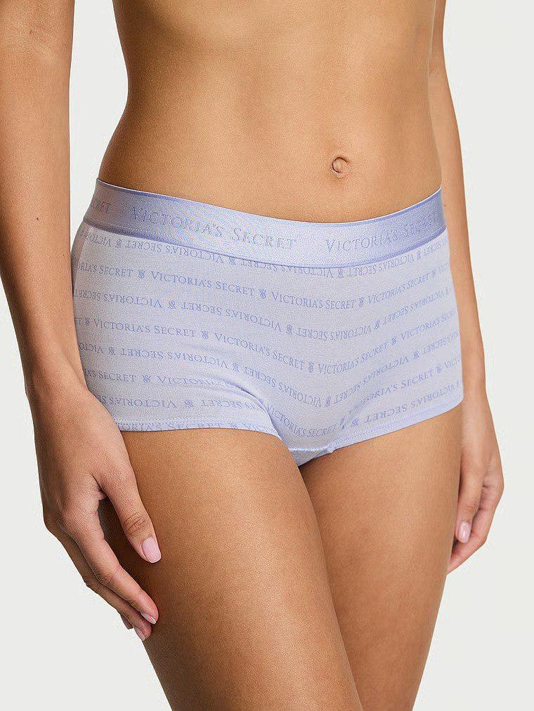 Трусики шортики Victoria's Secret Logo Cotton Boyshort Panty M Голубой (27249988)