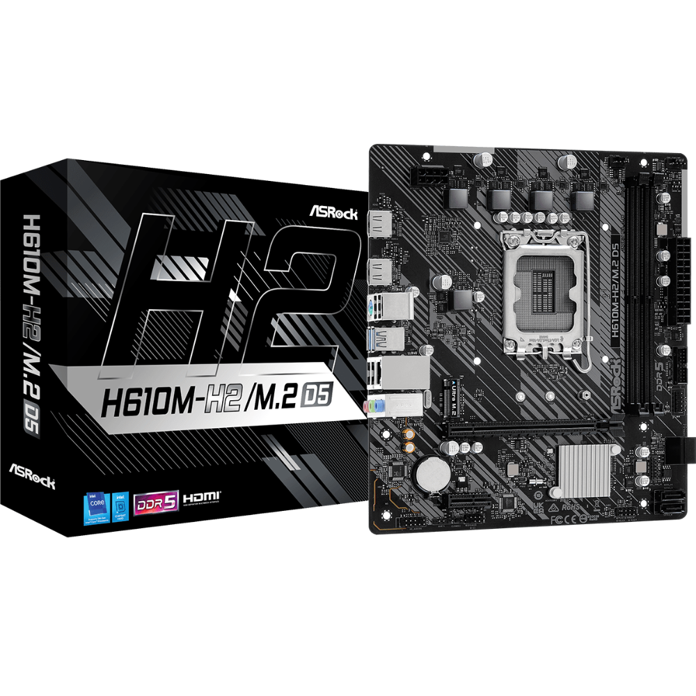 Материнська плата ASRock H610M-H2/M.2 D5 Intel H610/S1700/MicroATX/2xDDR5 DIMM (4c954dee) - фото 4