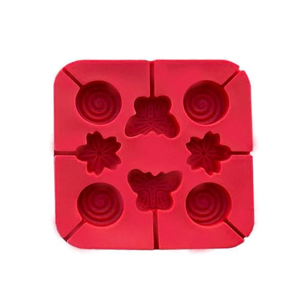 Форма для цукерок на паличці Квіточки/метелики SNS 3250 Силіконова 8 осередків Червоний (2a4d2888)