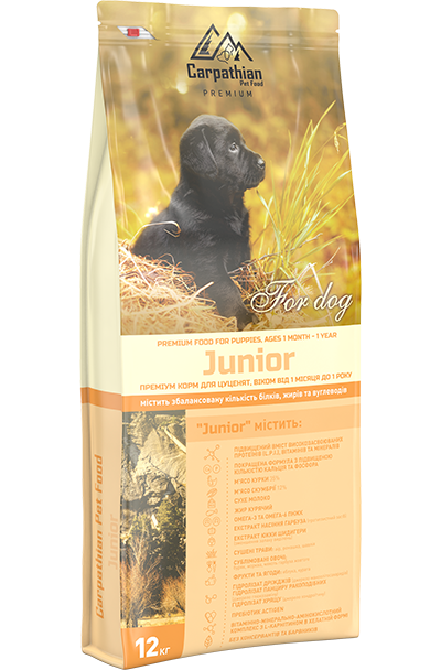 Сухий корм для собак Carpathian Pet Food Junior для цуценят всіх порід 12 кг