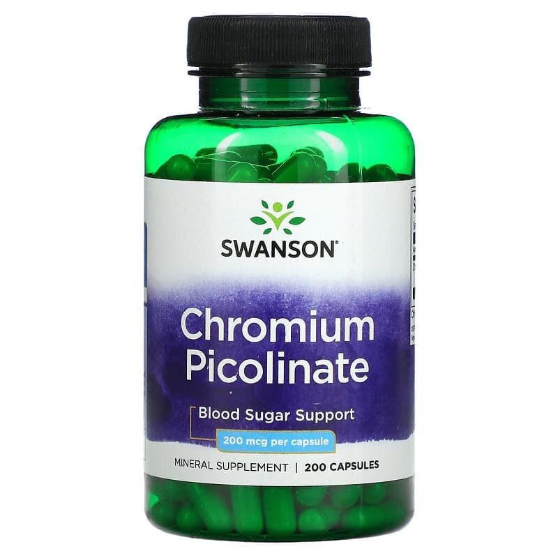 Хром пиколинат Swanson Chromium Picolinate для похудения и снижения уровня сахара в крови 200 мкг 200 капс. (2091109830)