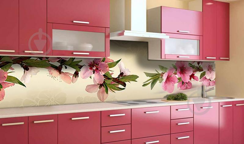Наклейка виниловая кухонный фартук  Zatarga  "Розовая сакура"  600х3000 мм