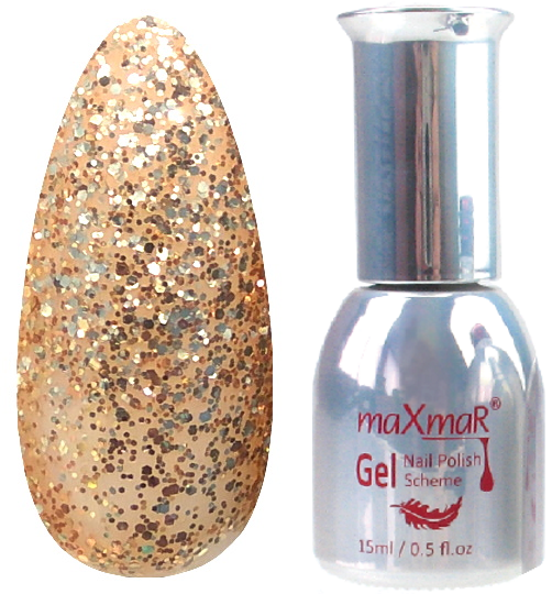 Гель-лак maXmaR №076 с блестками 15 мл Золотой (M-15-076)