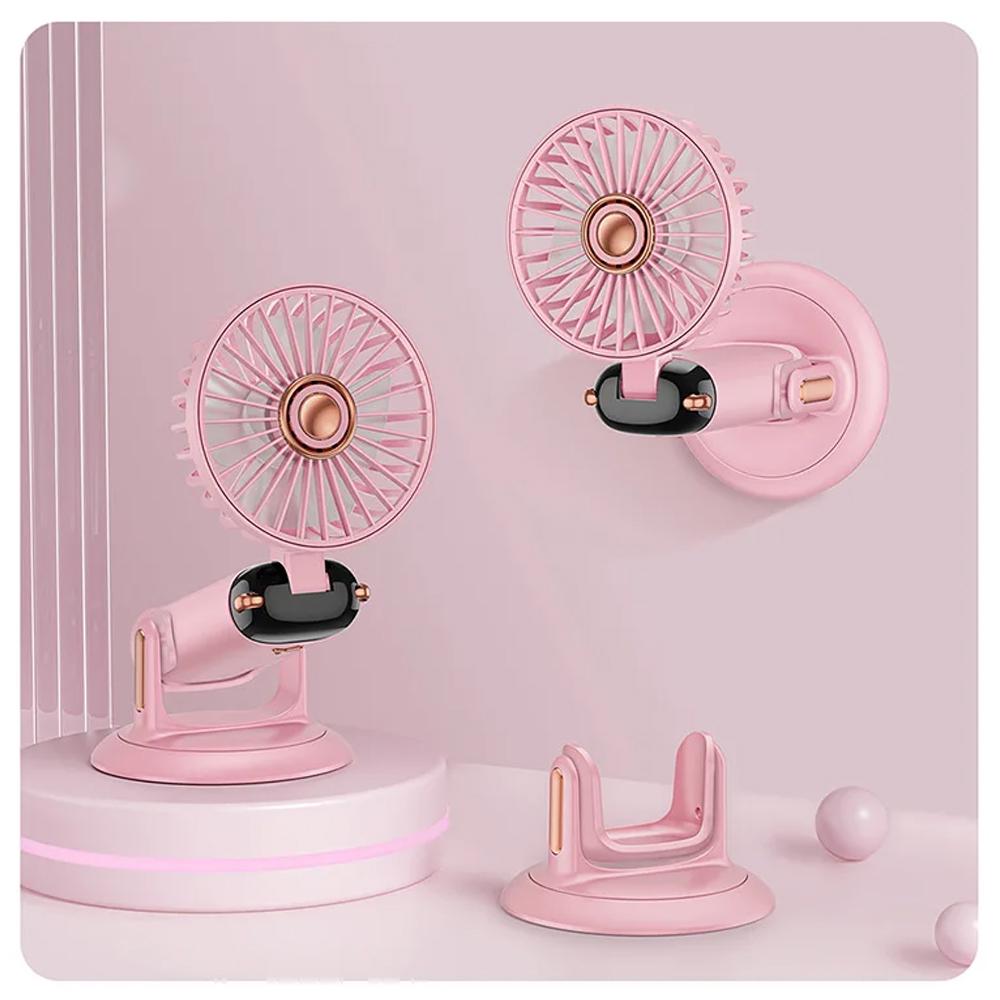 Міні-вентилятор портативний Portable Fan PF-10 USB акумуляторний 2400 мАг 4в1 Рожевий (SS-102) - фото 2 Міні-вентилятор портативний Portable Fan PF-10 USB акумуляторний 2400 мАг 4в1 Рожевий (SS-102) - фото 2