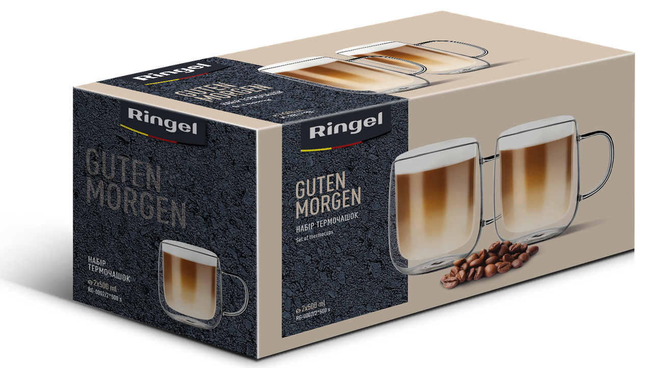 Набор чашек с двойными стенками Ringel Guten Morgen 2 шт. по 500 мл (RG-0002/2*500 s)
